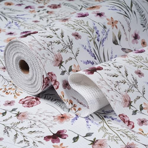 Floral Drawer and Shelf Liner for Kitchen Cabinets,16IN x 20FT 15.8"W x 236.2"L Butterfly Floral