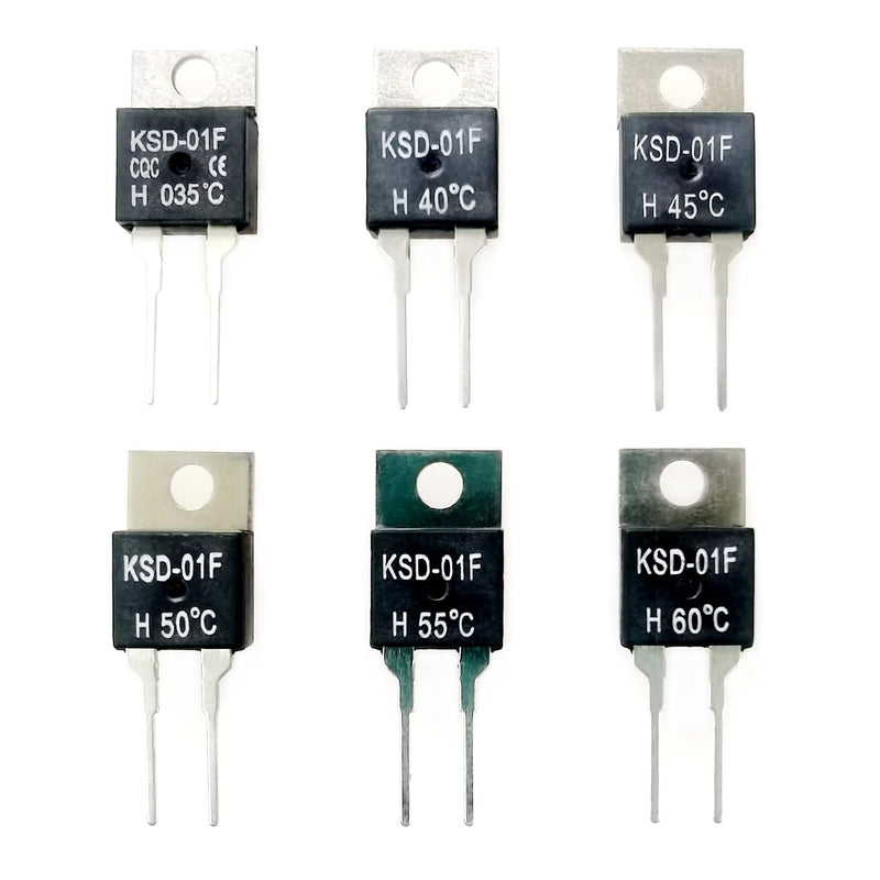 [Australia - AusPower] - 6 PCS Temperature Switch KSD-01F 35℃ 40℃ 45℃ 50℃ 55℃ 60℃ Thermal Switch Normally Open Thermostat Temperature Controller (NO 35-60℃) NO 35-60℃ 