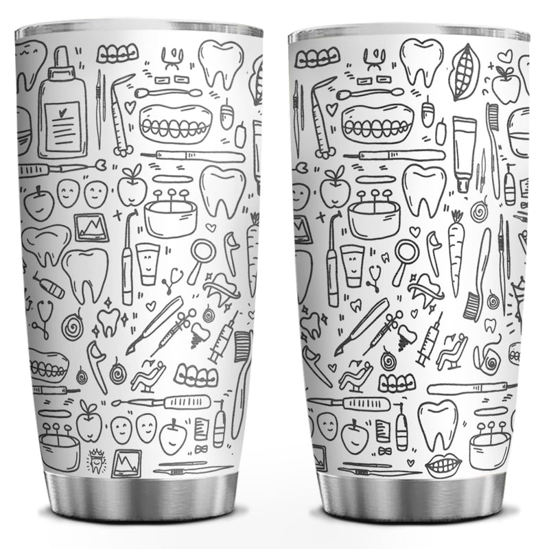 [Australia - AusPower] - 4LIEUBASMI 20 Oz Dental Laser Engrave Tumbler - Dentist Appreciation for Men & Women, Dental Hygienist Cup, Perfect for Christmas, Birthday, Retirement, Coworkers, Friends, Dental Office Gift Dental Icon 20oz 