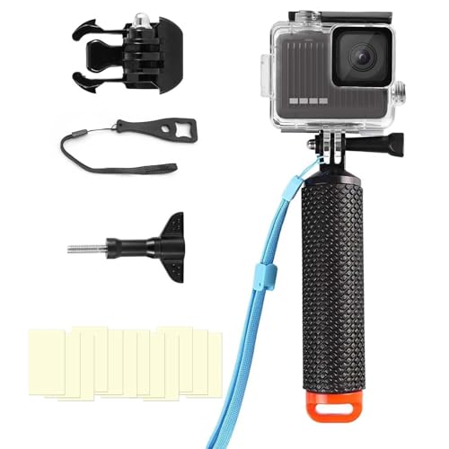 BO&DQQ Compatible for Go Pro Hero 4K (13 Mini) Black Waterproof Housing Case 60M/196FT Protective Underwater Diving Case Shell with Cameras Handle Mount Accessories Kit for Hero 4K Black
