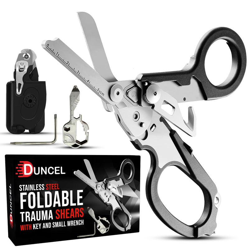 [Australia - AusPower] - Pro 6-in-1 Multifunctional Trauma Shears Foldable - Stainless Steel Medical Scissors for Nurses - Raptor Trauma Shears with Glass Breaker - Surgical EMT Scissors for Nursing Students & Doctors 