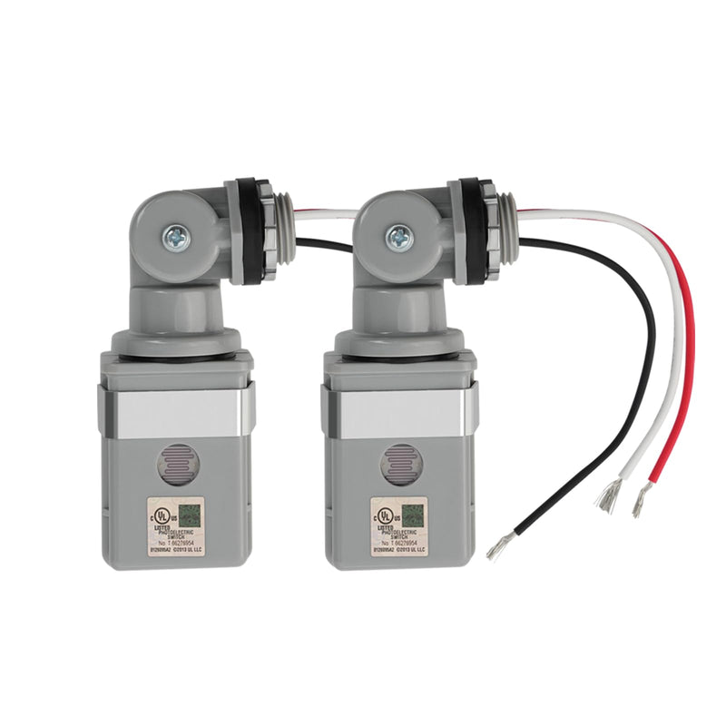 [Australia - AusPower] - 2 Pack Photo Cell for Outdoor Lighting Dusk to Dawn Sensor Photoelectric Switch for Porch Yard LED Flood Lights, 120VAC 50/60Hz Photocell Sensor IP54 Waterproof 2 