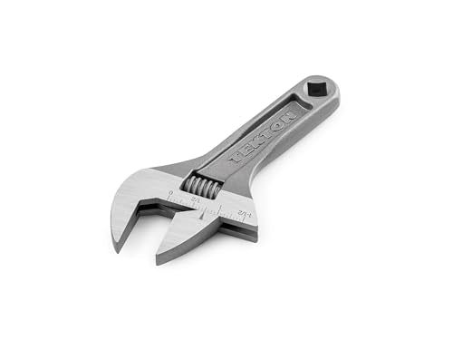 TEKTON 6-inch adjustable wrench with chrome finish and smooth adjustable jaw