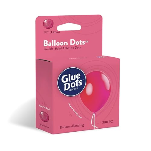 Glue Dots double-sided balloon adhesive dots, clear 1/2-inch pack for DIY balloon arch decorations