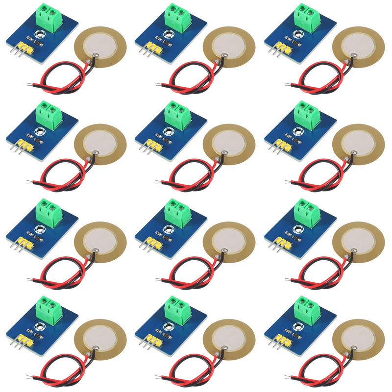 [Australia - AusPower] - 12pcs Piezoelectric Sensor Analog Ceramic Vibration Sensor Module 3.3V/5V Piezoelectricity for Arduino DIY KIT 