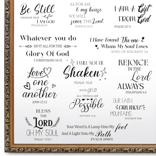 Geyoga 12 Pcs Inspirational Decals for Mirror Affirmation Stickers for Women Peel and Stick Wall Vinyl Decals for Bathroom Office Classroom Window Home Car Back to School Party Favors (Religious) Religious