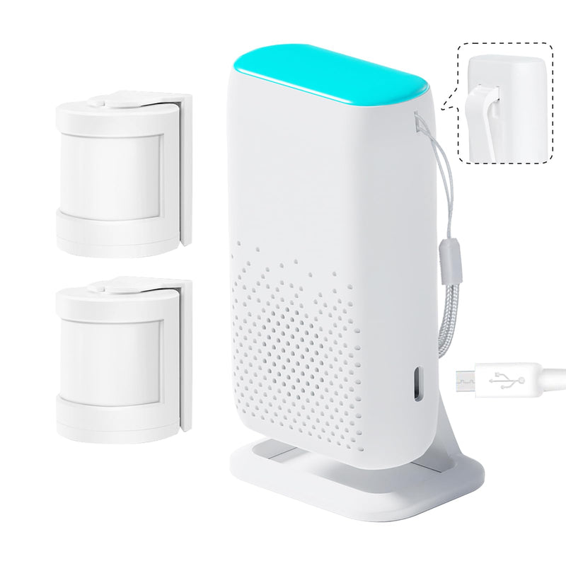 [Australia - AusPower] - Bed Sensor Alarm and Fall Prevention for Elderly, Motion Sensor Alert System with 58 Melody/LED/Vibration Mode, for Patients Seniors Elderly Monitoring at Home 2 Motion Sensors + 1 Receiver 
