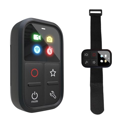 Tiandirenhe Wireless Smart Remote Control Compatible with GoPro Hero 13/12/11/11Mini/10/9/8/Max LED Colorful Screen Built-in Battery 80M Control Distance with Wrist Strap, USB Charging Cable