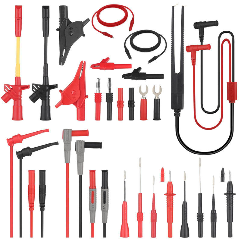 [Australia - AusPower] - 27-Piece，Multimeter Leads，Multimeter Test Leads Probes kit，Test Tweezers with，Alligator Clips with Wires，Volt Meter Leads Test Probes，Test Lead Kit 
