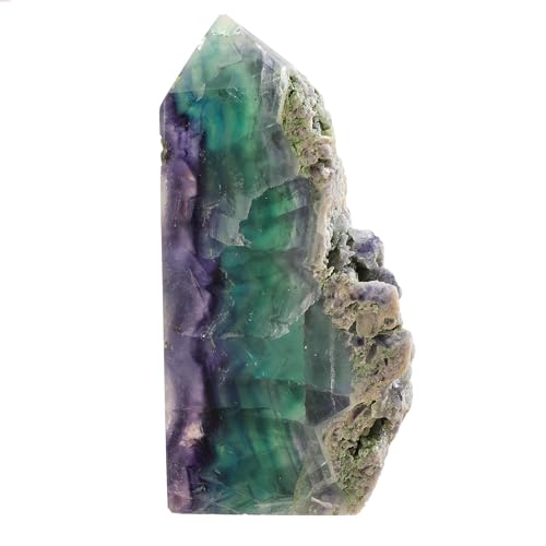 TUMBEELLUWA Rainbow Fluorite Crystal Obelisk Tower for Healing Wiccan 200-350 g