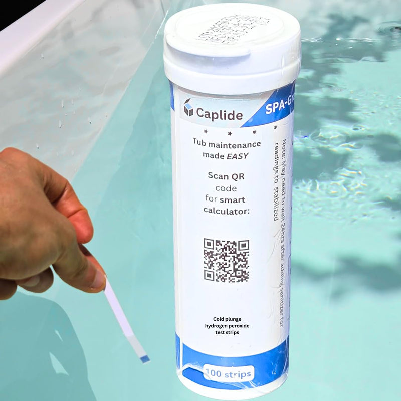 [Australia - AusPower] - Cold Plunge Hydrogen Peroxide H2O2 Test Strips, 0-100 PPM, 100 Count with dosing Calculator 