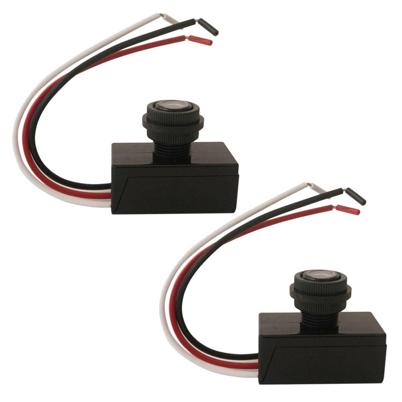 [Australia - AusPower] - 2 Pack DC12V 24V 36V 48V Photoelectric Switch for Outdoor Lights, Dusk to Dawn Sensor, Auto ON Off Light Switch Controller, Raintight Automatic Photocell Light Sensor - 5A(DC 8-50V) 