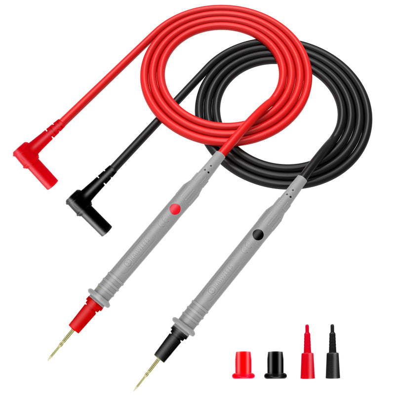 [Australia - AusPower] - KAIWEETS Silicone Multimeter Test Leads with Gold-Plated Probes, 48 inch Long, CAT III 1000V CAT IV 600V 20A, Compatible with Volt Clamp Meter Electrical Testing Tools, 2PCS 