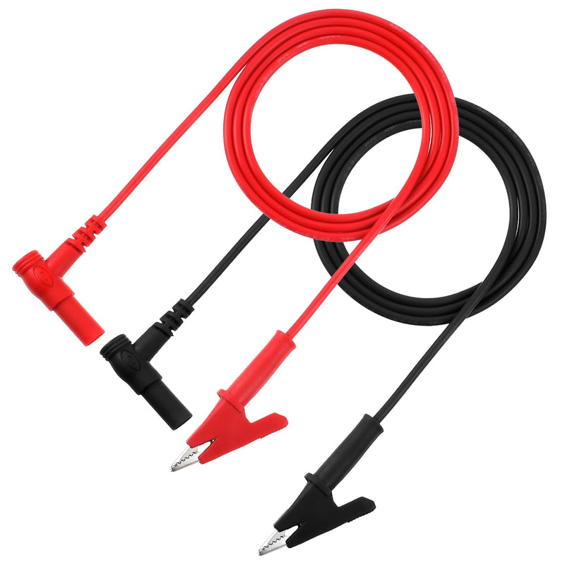 [Australia - AusPower] - 2 Pcs Multimeter Test Leads Banana Plug to Alligator Clip Cable 100cm/3.28ft 4mm 1000V Max Voltage Banana Plug for Electrical Test Jumper Wire Crocodile Clips Copper Soft Flexible Cable Wire Set 