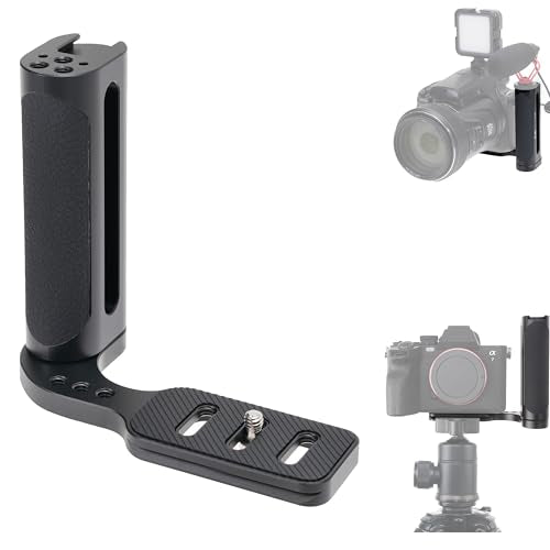 Fotga Universal Side Handle Hand Grip Holder Video Stabilizer with Arca Swiss Base Plate for Canon/Nikon/Sony/Panasonic DSLR Mirrorless Camera,Cold Shoe 1/4"-20 Holes for LED Light/Microphone