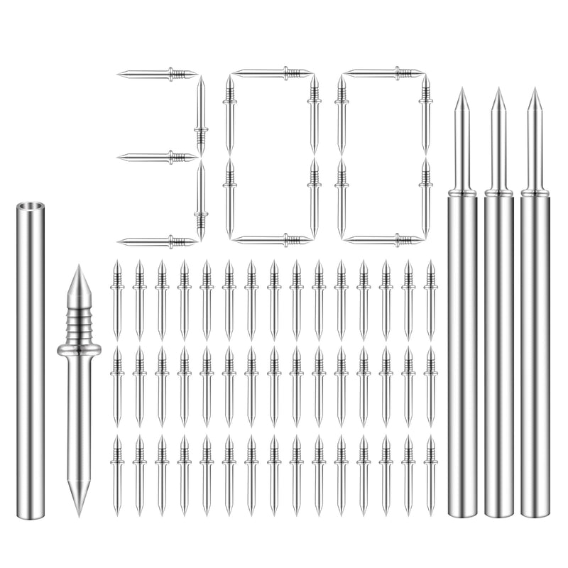 [Australia - AusPower] - 300 Pcs Krttwwx Double-Head Skirting Thread Seamless Nail, Double-Headed Nails, Invisible Screws & Specific Sleeve Tool, for Seamless Skirting Thread with Solid Wood Baseboard. 