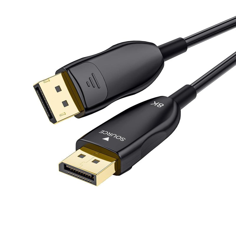 8K Fiber Optic DisplayPort Cable 2.1, 10ft Active DP Cable 54Gbps, 8K@60Hz, 4K@240Hz, 2K@360Hz, HDR, HDCP, DSC 1.2a, High Speed Optical Display Port Cord for Gaming/Monitor/FreeSync/G-Sync/TV/PC