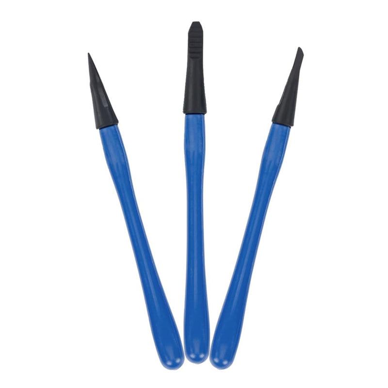 [Australia - AusPower] - Silicone Glue Brush with Different Head, Fine Tip, Chiseled Tip and Flat Tapered Tip, Easy to Clean Suitable for Woodworking, Crafters, Waterproof Bristles and Spatula Used for Wet-Glue. 3pcs Blue Brush-3Pc Blue 