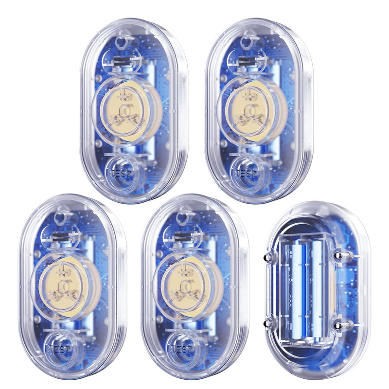 [Australia - AusPower] - 5 Pack WD61 Water Leak Detector for Home, 120dB Water Sensor Alarm for Basement, Leakage Detection Device for Under Sink/Pipe/Drain Drip, Floor Flood in Bathroom/Kitchen/Toilet/Laundry Room, Clear 5 Sensor 