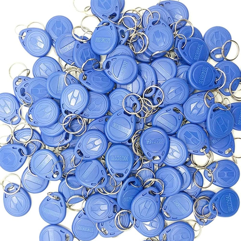 [Australia - AusPower] - 100 Pack Blue EM4100 Keyfobs - 64Bit Read Only RFID 125Khz Key Fobs for Access Control, Attendance, and Identification 