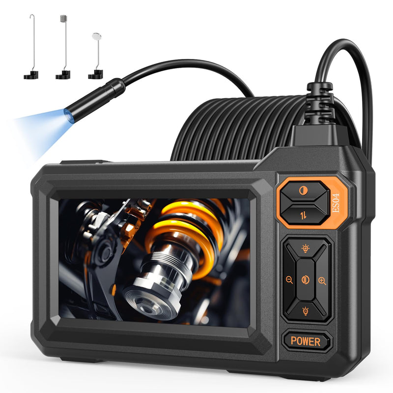 [Australia - AusPower] - Endoscope Borescope Camera with Light, 4.3" IPS 1920P HD Inspection Camera, 7.9mm IP67 Waterproof with 8 Adjustable LEDs, 16.5FT Semi-Rigid Snake Cable for Sewer, Automotive Engine, Pipe, HVAC 