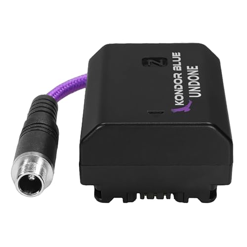 KONDOR BLUE x Gerald Undone | 4" Female Locking DC Barrel 2.1 to FZ100 Dummy Battery | for Sony FX3, A7 Series – Built for Filmmakers Using External Power | Purple