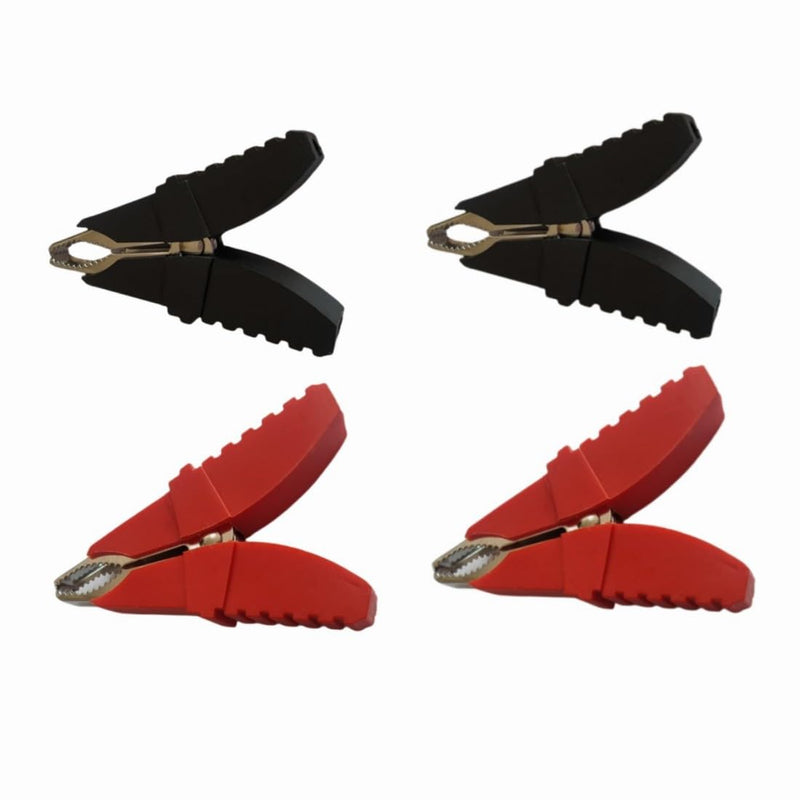 [Australia - AusPower] - Insulated Alligator Clips 50A Crocodile Clamps Electrical Test Clamps Clips Battery Cable Clips Clamp 2Pcs Red, 2Pcs Black 