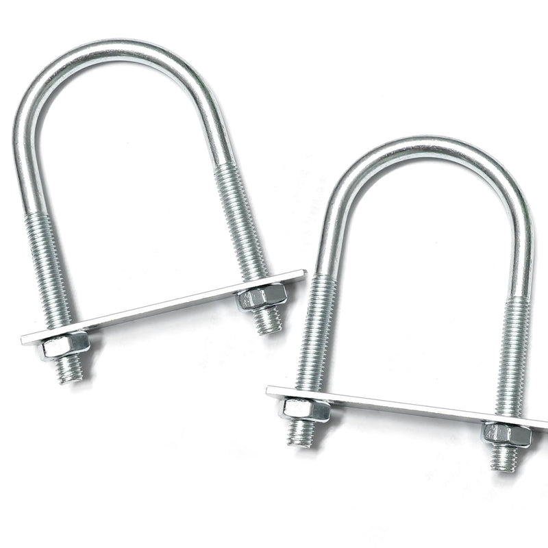[Australia - AusPower] - 2 Sets M8 U-Bolt, 2" Wide U Bolt with Washers and Nuts, Heavy Duty Galvanized Carbon Steel Round U Bolts for Trailers, Boats, Replacement Parts and Accessories for Ski Boat, Fishing Boat 50mm*100mm 