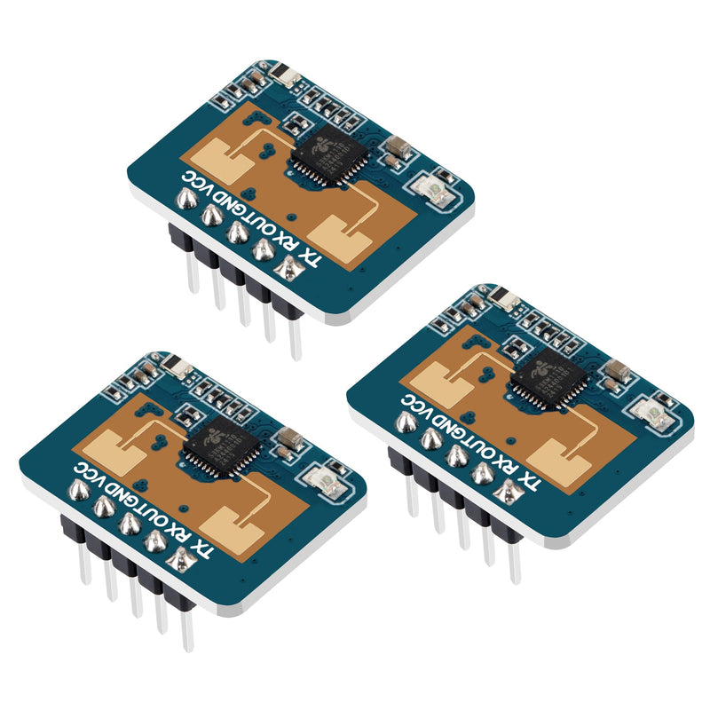 [Australia - AusPower] - 3 PCS LD2410C Sensor Module HLK-LD2410 Human Presence Radar LD2410 Millimeter Wave Radar Sensor Module Non Contact 24GHz ISM Band Serial Port IO Level Output LD2410C-3PCS 