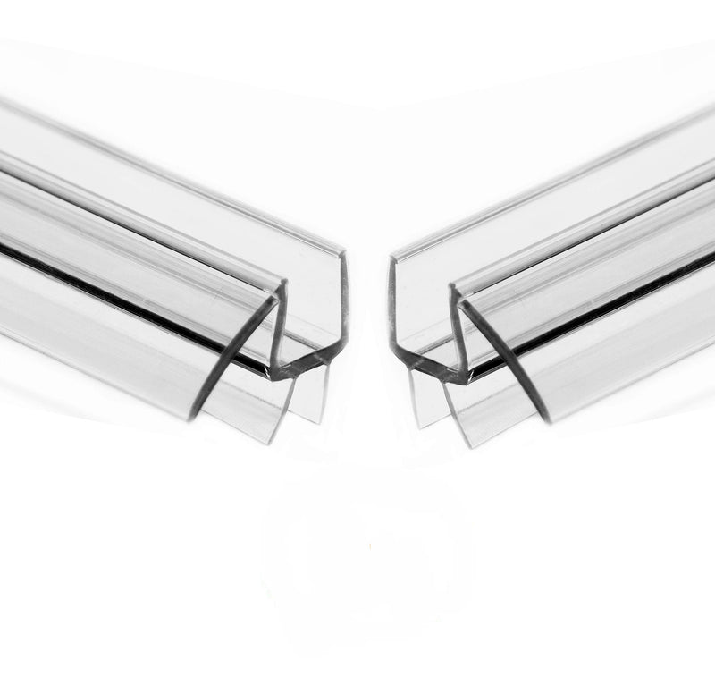 eatelle Shower Door Bottom Seal with Drip Rail for Thick Glass, 36" Long Sweep - Ultra Clear Polycarbonate… (2 Pack - 1/2") 2 PACK - 1/2"
