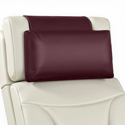 Adjustable burgundy recliner pillow from AHUAWA with neck and head support, ideal for reading and bed rest.