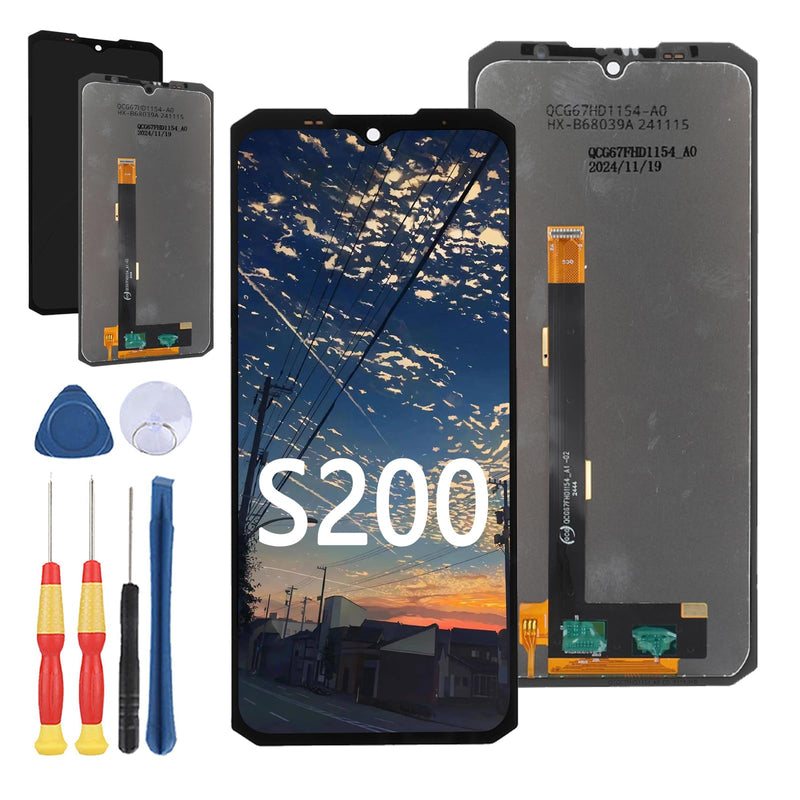 New LCD screen replacement for Doogee S200 LCD display touch screen repair parts with tool.