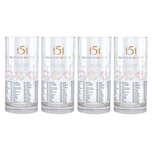 2025 Official Mint Julep Glass (12oz) for the 151th Running of the at Churchill Downs - 4 Piece 2025 151st Kentucky Derby Mint Julep Glass Set - 4 Piece
