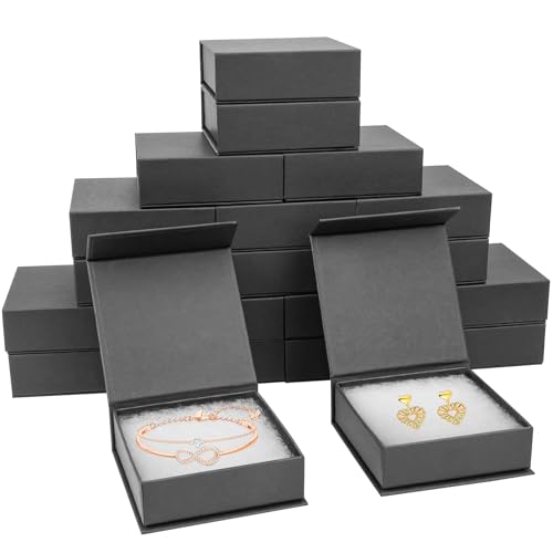 Jewelry Gift Boxes, 20 Pack 3.5x3.5x1.18 inch Small Jewelry Boxes, Small Gift Box for Necklaces Bracelet Earring Ring Gift packaging(Black) black1