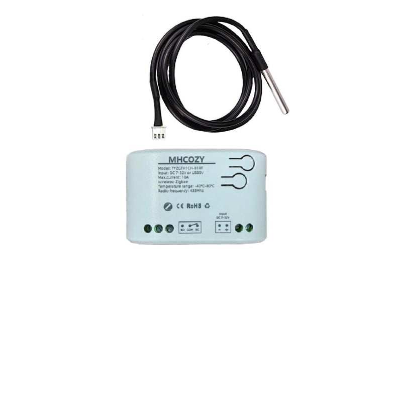 [Australia - AusPower] - Zigbee Temperature Sensor Switch with Waterproof Probe,Phone App Remote Monitor Temperature,10A Dry Contact Relay Switch,Tuya Zigbee Hub Needed 