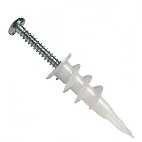 SANTIE #8 self-drilling drywall anchors with screws, 50-pack in retail packaging