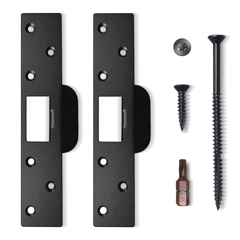 Extra Long Door Strike Plate 7", 2 Pack, Heavy Duty Anti Kick-ins, Oversized Striker to Repair Damaged Worn Frame/Slot/Jamb, Large Hole to Fix Latch Sticking, Security Reinforcement Plate Matte Black