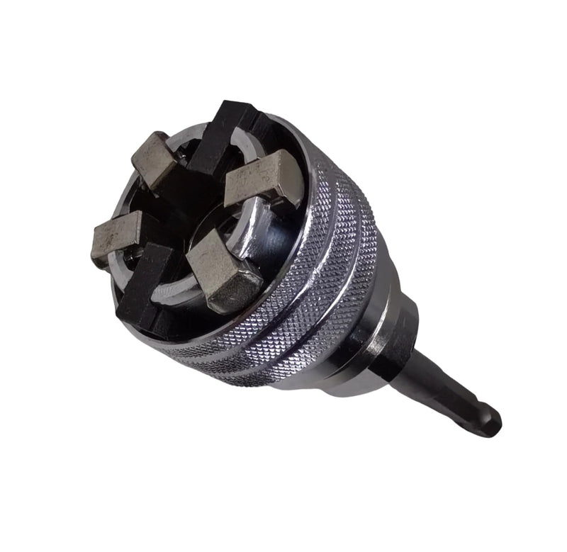 [Australia - AusPower] - Adjustable Winch Adapter for Cordless Drill，Fits Flattened Rod Drive Shafts of Various Sizes，3/8" Drive or 1/4" Hex Shank Drive 