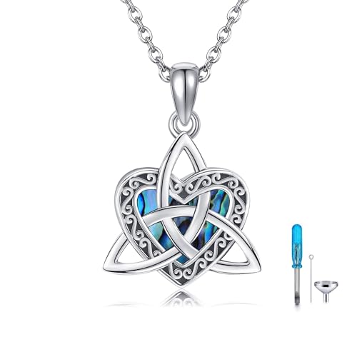 MONGAS Arrowhead/Celtic Knot/Tree of Life/Cherry Blossom Urn Necklace Sterling Silver Created Turquoise Arrowhead Pendant Arrow Viking Jewelry for Men Celtic Knot