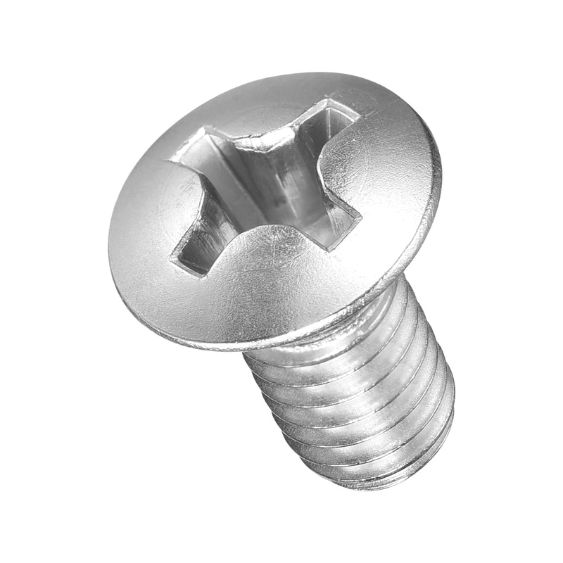 [Australia - AusPower] - METALLIXITY Phillips Cross Recessed Countersunk Head Screws Bolts (M6-1x12) 25Pcs, 304 Stainless Steel Flat Head Woodworking Machine Screws - for Furniture Assembly DIY Projects, Silver M6-1x12mm 25 