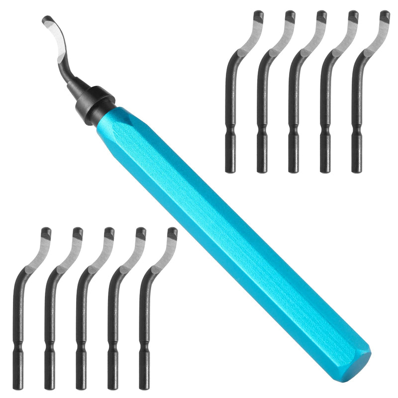 [Australia - AusPower] - Deburring Tool Set with 11pcs High Speed Steel Swivel Blades, Deburring Tool 3D Printing Burr Removal Blades, Deburring Tools for Metal, Resin, PVC Pipes, Copper, Plastic, Aluminum 
