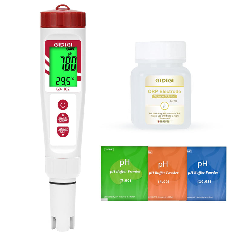 [Australia - AusPower] - Hydrogen Water Tester, ORP Meter for Drinking Water, Digital pH Meter, Electronic pH PPM ORP Temp Detector for Water, Hydroponics, Swimming Pool, Aquariums, Kombucha 