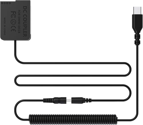DMW-DCC8 DC Coupler DMW-AC10 DMW-BLC12 DMW-AC8 Dummy Battery Kit with USB-C Cable for Panasonic Lumix DMC-GH2 G5 G6 G7 G80 G81 G85 G5X GX8 FZ300 FZ1000 FZ2500 DC-G90 G95 G99 Camera (DCC8) DCC8
