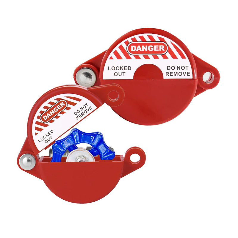 [Australia - AusPower] - Wisamic 2-Pack Gate Valve Lockout - Outdoor Faucet Lock for 1" to 2-1/2" Valve Handles, Secure Hose Bib Lock for Water Spigot, Propane Tank, Natural Gas, Petroleum and Chemical Industry - Red 2 Packs 