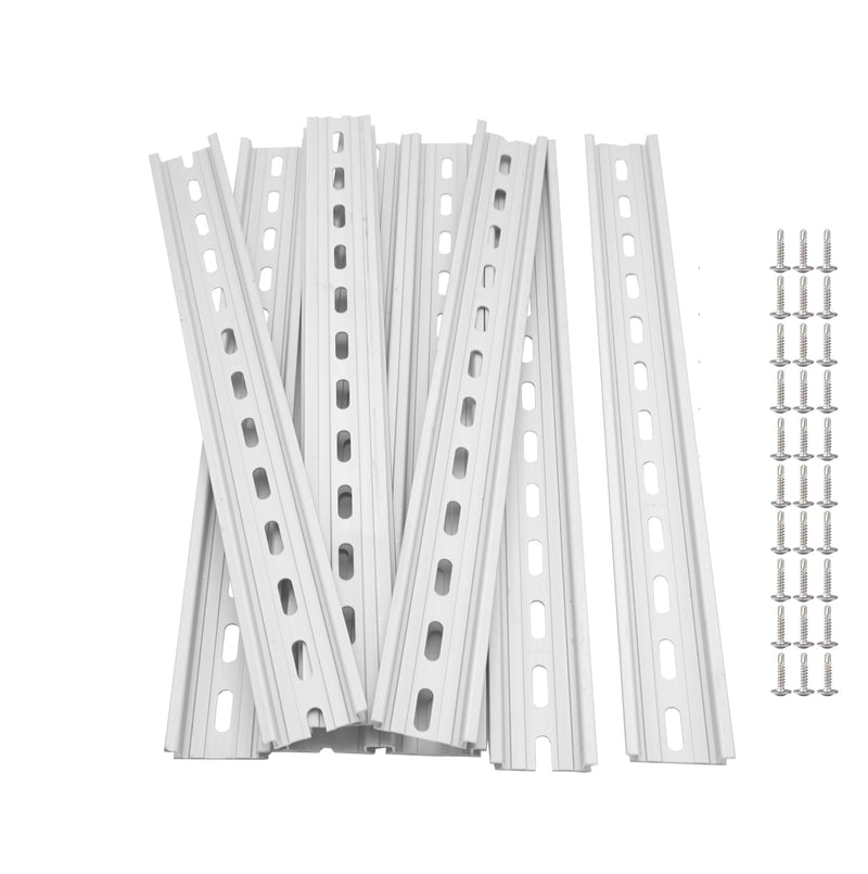 [Australia - AusPower] - 10 Pieces Aluminum DIN Rails,RoHS Standard Slotted DIN Rail,with Extra Screws for Hardware Components Mounting (12inch) 12“ 