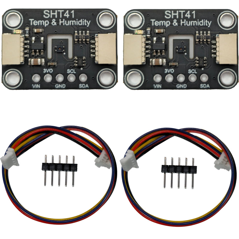[Australia - AusPower] - 2PCS SHT41 Temperature Humidity Sensor Module, I2C, ±0.2℃ Precision, Temp/RH, Breakout Board for Arduino ESP32 2 