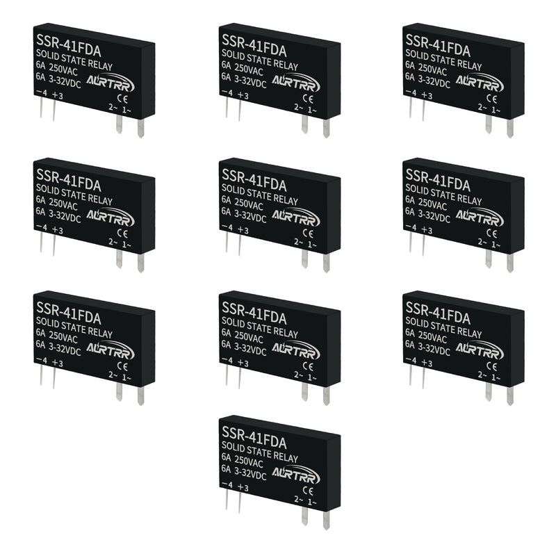 (10pcs)12V 5V 3v 3.3V Solid State Relay 41fda,Dc to Ac,Input 3-32vdc,Output 24-250VAC,0.8amp,Non-Contact,Mini,Slim,Micro for ESP32 Raspberry Pi small 10pcs DA