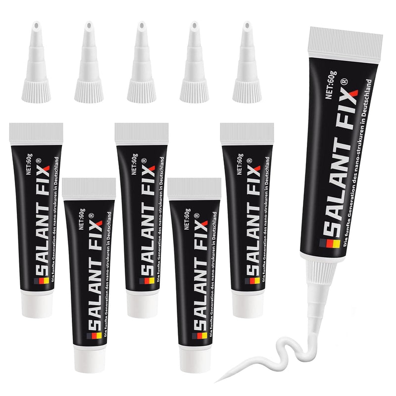 [Australia - AusPower] - Lanstics 5PCS Sealant Fix, All Purpose Glue Kit Quick Drying Glue with Snip Tip Applicator Caps, Invisible Nail-Free Sealant Strong Repair Sealing Fix for Stick Kitchen Shelves Metal Glass Wood 