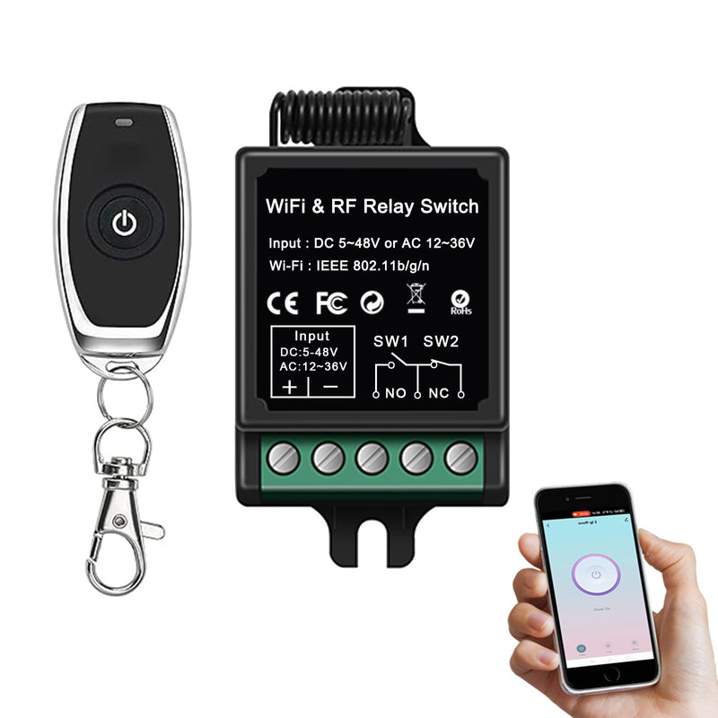 [Australia - AusPower] - Wireless Remote Switch - Remote + App Dual Control for Door Systems,Electric Locks | for Light Switch,Electric Strike Lock, Electric Magnetic Lock,Electric Bolt Lock(Dry Contact Relay Switch) 