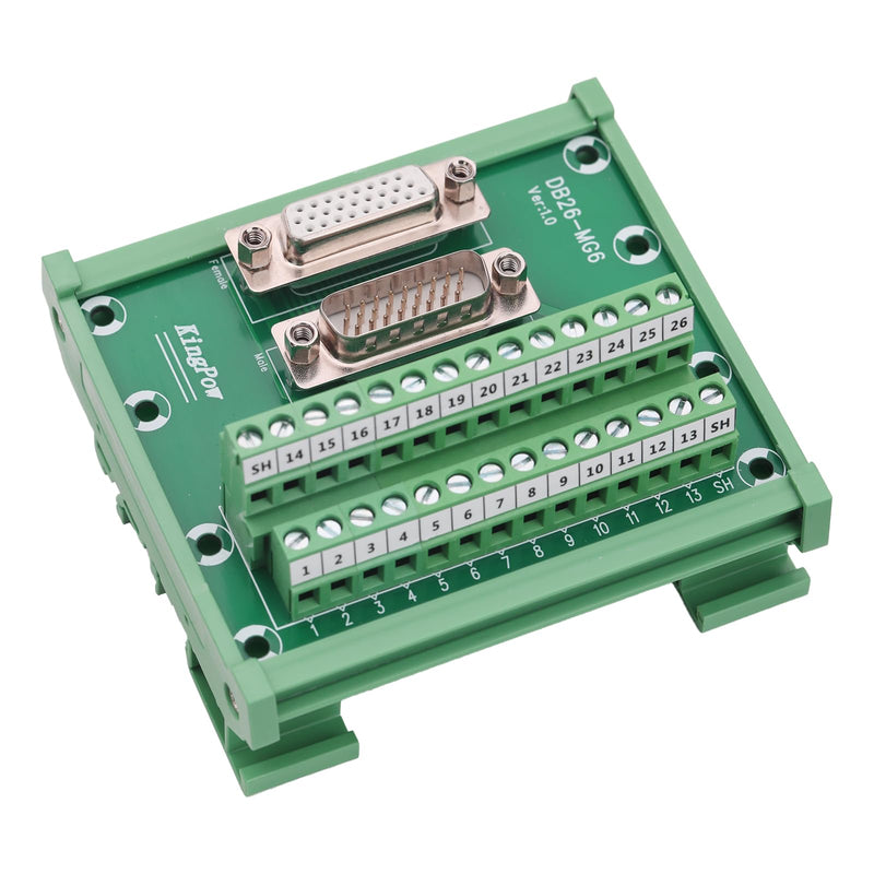 [Australia - AusPower] - DB26 Male/Female D-SUB Din Rail Mount Interface Module, RS232 Serial D-sub 3Row 26Pin Port Terminal Breakout Board for Mechanical Equipment CNC Computers 